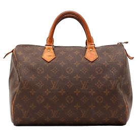 Bolso de mano Louis Vuitton Speedy 30 Monogram Canvas Castaño Monograma