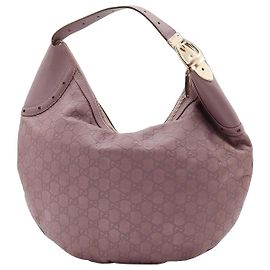 Bolsa Hobo Gucci Monogram Leather Mauve Roxo