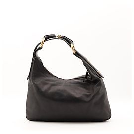 Bolsa Hobo Gucci em couro preto Preto
