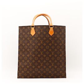 Louis Vuitton Monogram Tote Bag aus braunem Leder Braun Monogramm