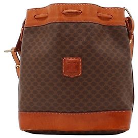 Céline Bolso Bucket Celine Monogram de Piel Marrón Castaño