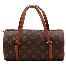 Bolsa Cilíndrica Louis Vuitton Papillon Monogram Canvas Marrom Monograma