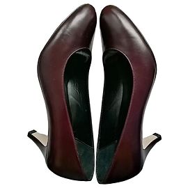 JONAK Bordeaux leather pumps Dark red