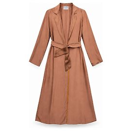 Cappotto Duster Forte Forte Terracotta con Cintura Marrone