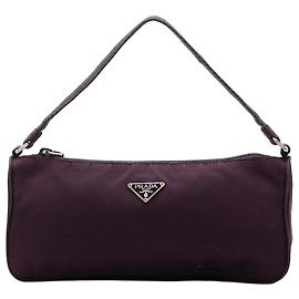 Bolsa de ombro Prada Re-Edition 2000 em nylon e couro Roxo