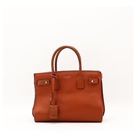Autre Marque Saint Laurent Sac De Jour Leather Handbag Brown Brown