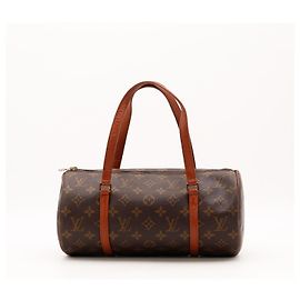Borsa a cilindro Louis Vuitton Papillon Monogram Canvas Marrone Monogramma