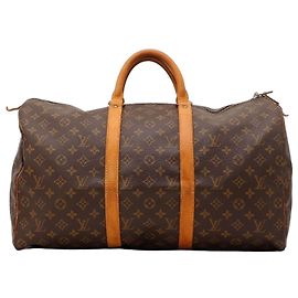 Sac de voyage Louis Vuitton Keepall 55 Monogram Canvas Marron Monogramme