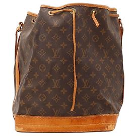 Louis Vuitton Noe Monogram Canvas Bucket Bag Brown