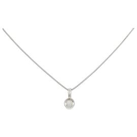 Autre Marque Pt900 Pt850 Diamond Necklace Silvery