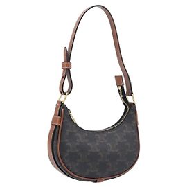 Céline CELINE Accessory Pouch PVC Leather Brown Gold Tone Other