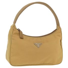 PRADA Accessory Pouch Nylon Beige Silver Altro