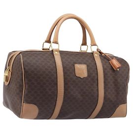 Céline CELINE Macadam Canvas Boston Bag PVC Leather Brown Gold Altro