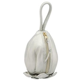 Céline CELINE Pouch Leather Silver Gold Andere