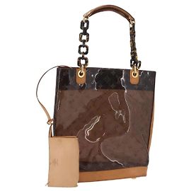 LOUIS VUITTON Bolsa Monogram Vinyl Kava Amble PM Castanho M92502 LV Outro