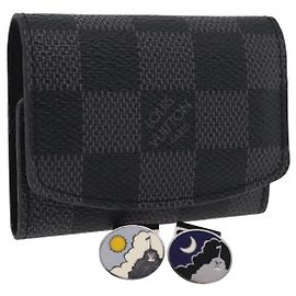 LOUIS VUITTON Damier Graphite Buton De Manchette Cuffs LV Altro
