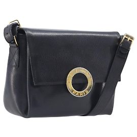 Céline CELINE Shoulder Bag Leather Black Gold Tone Other