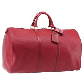 LOUIS VUITTON Epi Keepall 50 Boston Bag Red M42967 LV Outro