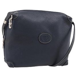 GUCCI Shoulder Bag Leather Navy Silver 007 37 4916 Altro