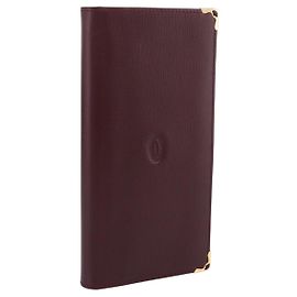 Cartier Long Wallet Leather Bordeaux Gold Other