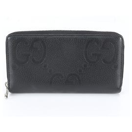 Gucci Jumbo GG Leather Long Wallet Black