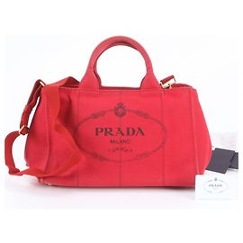 Prada Canapa 1BG642 Sac cabas/épaule en cuir Rouge