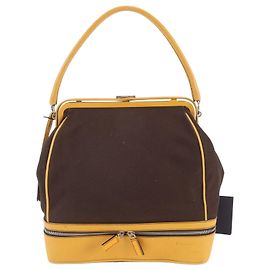Sac à épaule Prada Canapa Cerniera Doctor Leather Marron