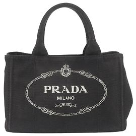 Sac cabas Prada Canapa avec logo triangle Noir