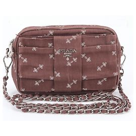 Prada Chain Shoulder Bag Red Dark red