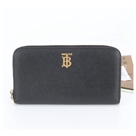 Burberry TB Logo Leather Long Wallet Black