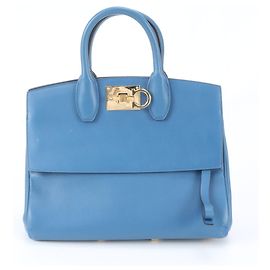 Salvatore Ferragamo Gancini Studio Bag Blue