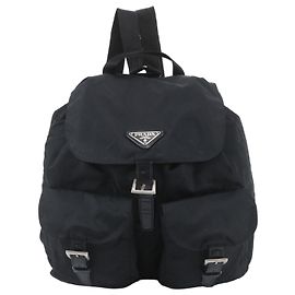 Mochila Prada em nylon Tessuto com logótipo triangular em couro Preto