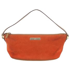 Gucci Leather Handbag Accessory Pouch Tote Bag Orange