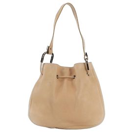 Gucci 001 3743 Beige Leather Shoulder Bag Beige