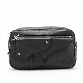 Borsa a tracolla in pelle Christian Dior Nero