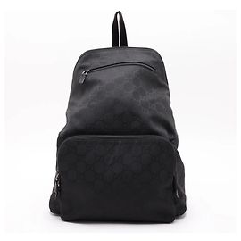 Mochila Gucci GG em nylon e couro Preto