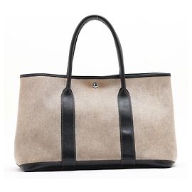 Hermès Saco Tote Hermes Garden Party Preto Bege