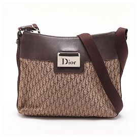 Bolsa de Ombro em Couro Christian Dior Trotter Marrom