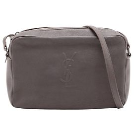 Autre Marque Bolsa de Ombro em Couro Lou Camera Saint Laurent Paris Marrom