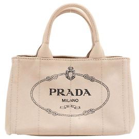 Bolso Tote Prada Canapa con logotipo triangular Beige