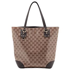 Sac cabas Gucci GG Crystal en cuir Marron