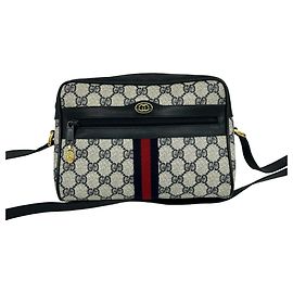 Bolso de piel GUCCI Sherry Line GG Pattern Roja Azul marino