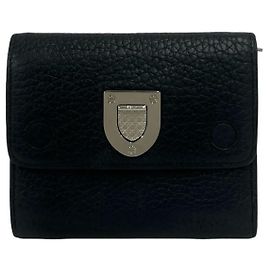 Carteira tri-fold Christian Dior Preto