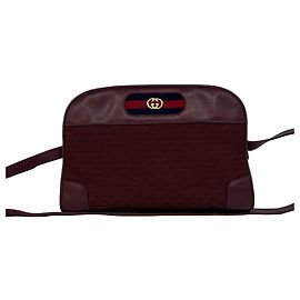 Sac à épaule Gucci Old Sherry Line Micro GG Logo Rouge Bordeaux Bleu Marine