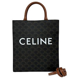 Céline Borsa Celine Vertical Cabas Small in pelle marrone Marrone