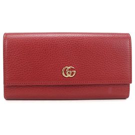 Portefeuille bi-fold Gucci en cuir rouge Rouge