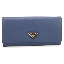 Cartera larga Prada bi-fold Azul