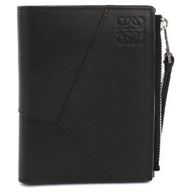 Portafoglio bi-fold Loewe in pelle nera Nero