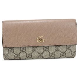 Carteira Longa Bi-fold Gucci em Bege Bege