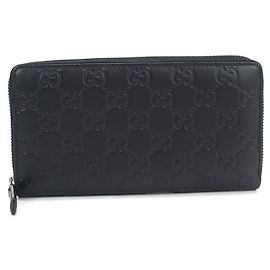Portafoglio lungo Gucci in pelle nera Nero